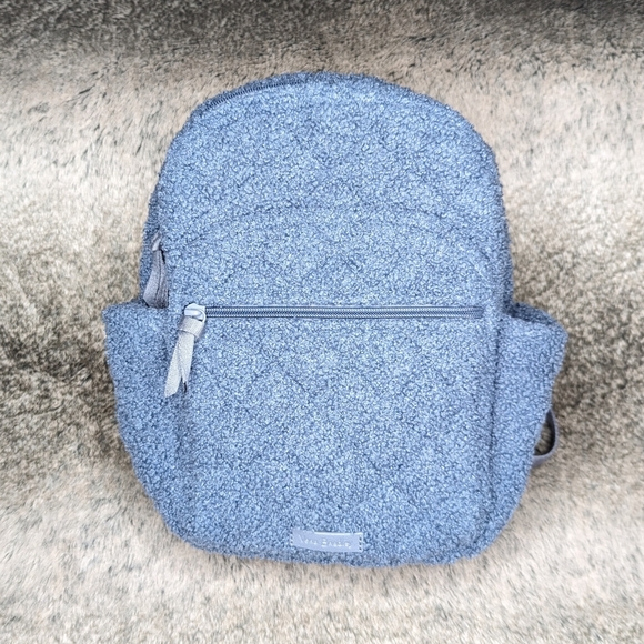 Vera Bradley Teddy Fleece Sherpa Backpack Blue - Picture 5 of 12